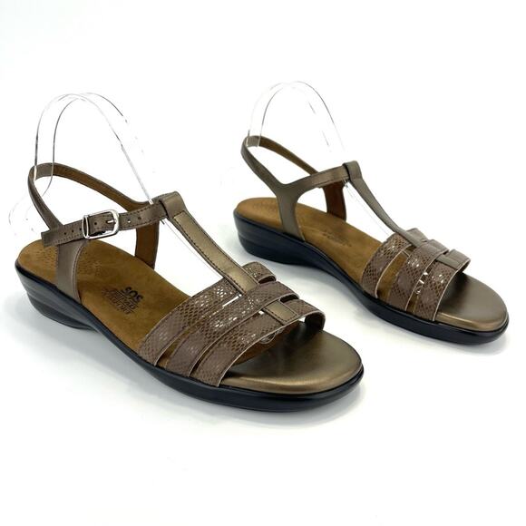 SAS Comfort Sandal Size 9 N Tripad Brown Leather Adjustable Strap Cushioned - Picture 2 of 14